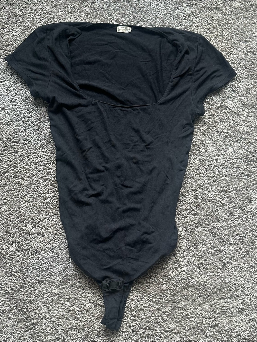 Free People Black Scoop Neck Bodysuit